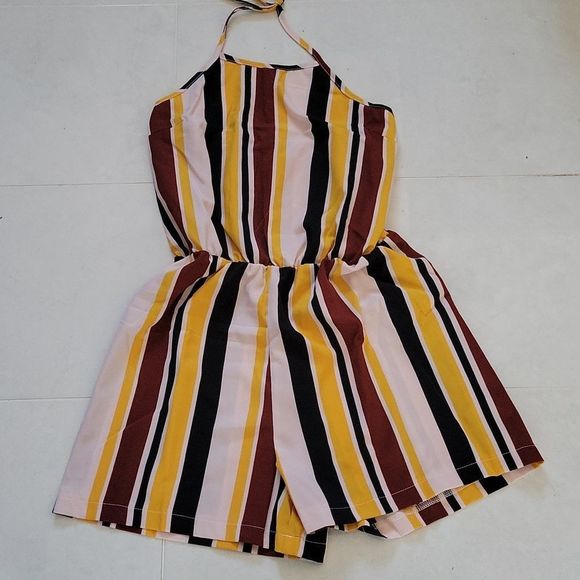 SHEIN Striped halter romper - M - Picture 5 of 8